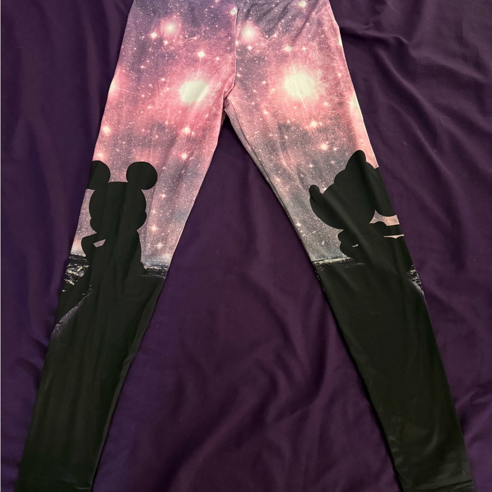 Disney Cosmic Nebula Leggings with Black Contrast